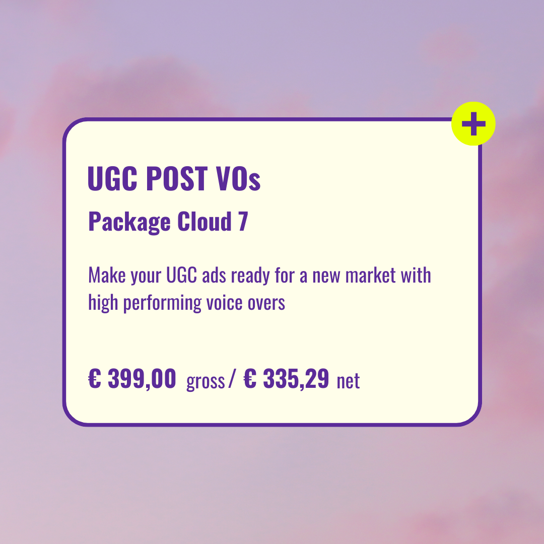 UGC Voice Overs- Cloud 7 (post production)